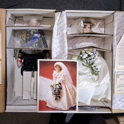 Princess Diana & Prince Charles Royal Wedding Doll’s By The Danbury Mint 19 Inch