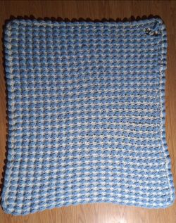 Handmade Crochet Blue and White Blanket