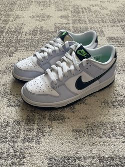 Nike Dunk Low Grey Green Strike (GS) Leather Sneakers 5Y