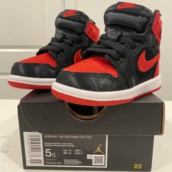 New-Nike Air Jordan 1 Satin Bred - Baby/toddler Size 5C