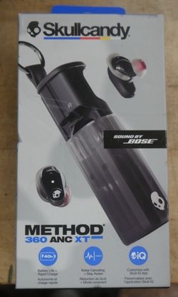 Skullcandy Method 360 ANC XT Wireless Earbuds, Sound by Bose True - Black. NEW . F(contact info removed)7.