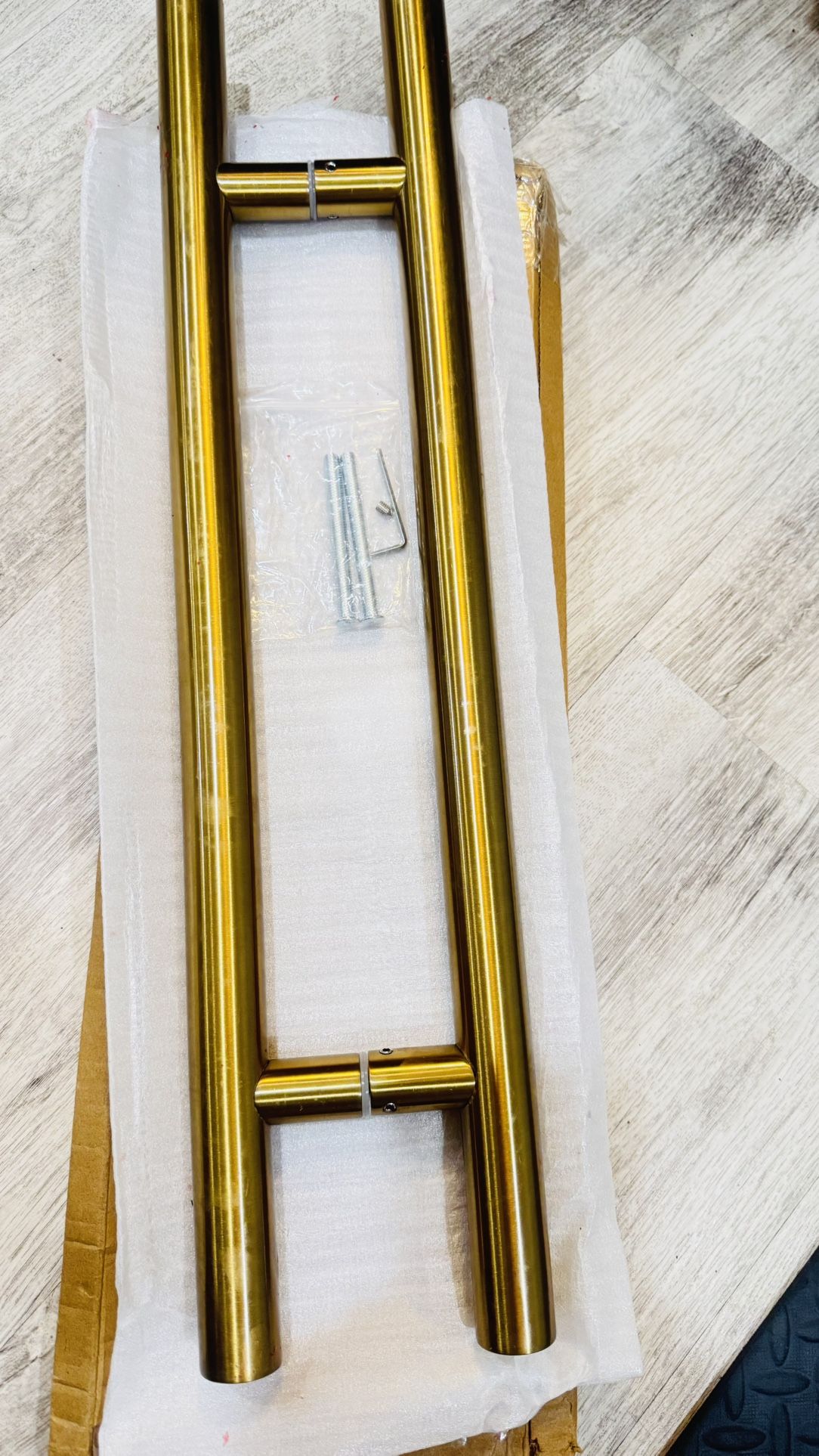 Gold H-Shaped Sliding Barn Door Handle – Commercial Push & Pull
