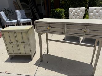 Light wood cabinet and side table