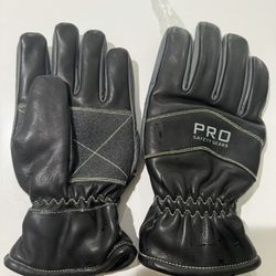 New Black Leather Firefighter Safety Gloves Large