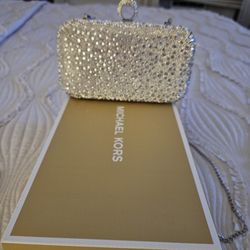 Women Micheal Kors Size 11 Silver Beqded Shies And Matching Bag