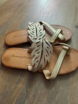 Tommy Bahama Gold Leaf Slide Sandals