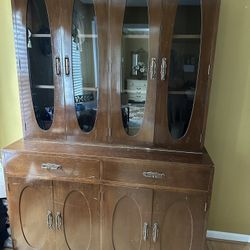 Vintage Solid 2-Piece Large Hutch, $250