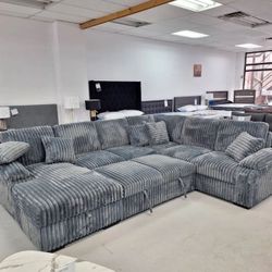 Brand New Super Plush Comfy Corduroy Pullout Sectional 