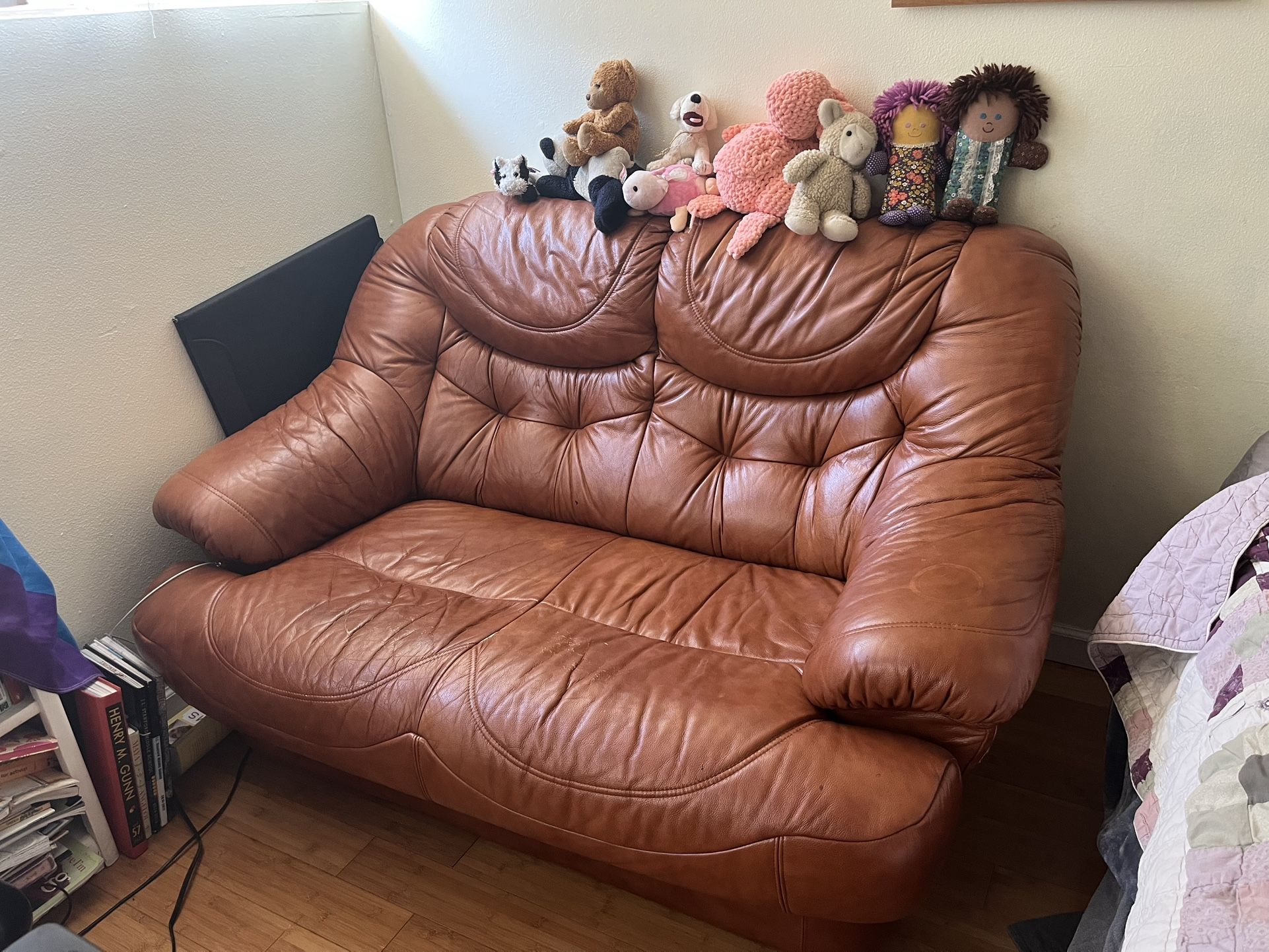 Brown Leather Sofa
