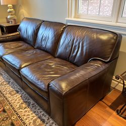 Real Leather Sofa Set – Raymour & Flanigan – Great Condition