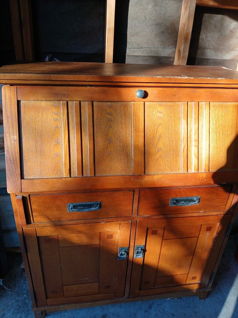 Wooden Dropfront Secretary Dresser 