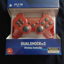 Ps3 Wireless Controller, Brand New Unopened, Red