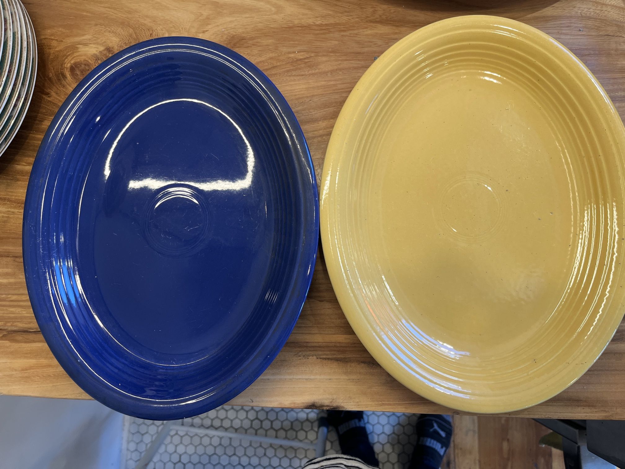 2 Vintage Homer Laughlin Fiesta Platters - 12.5" - $60 each Both are signed