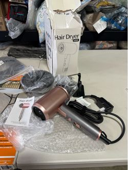 Fast Ionic Hair Dryer with Diffuser and Concentrator