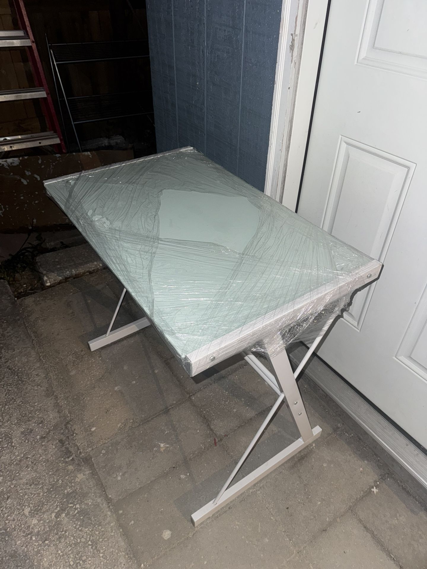 Glass White Desk