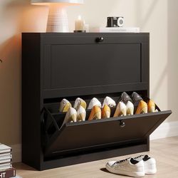 B223 $70  Shoe Cabinet with 2 Flip Drawers