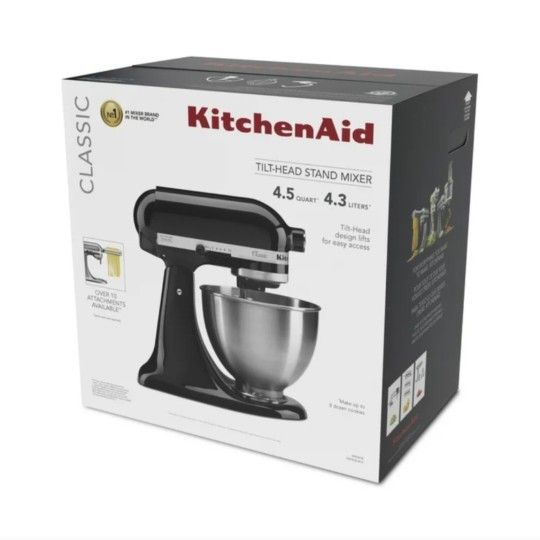 KITCHENAID Classic Series 4.5 Quart Tilt-Head Stand Mixer (Model: K45SS - Color: Onyx Black)