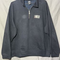 Roots Athletics “Whistler” cotton quarter-zip pullover Blue sweatshirt