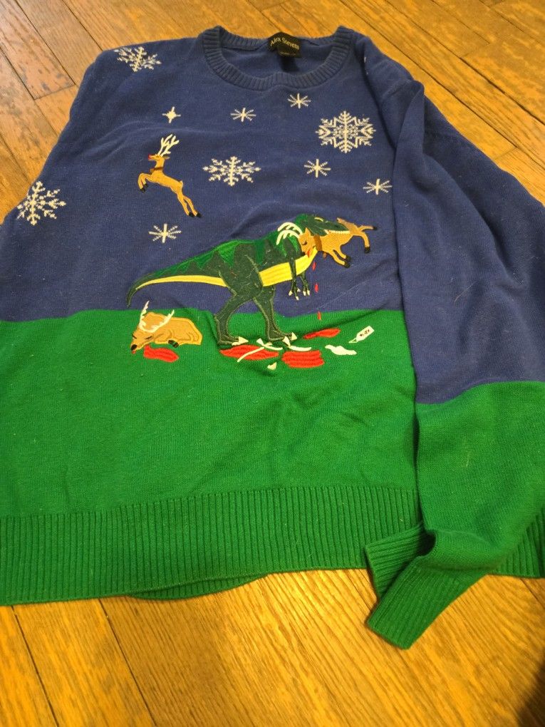 Alex Stevens Dinosaur Christmas Sweater