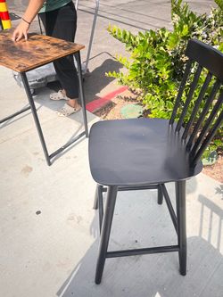 Black Wood Windsor Bar Stool (3 chair)