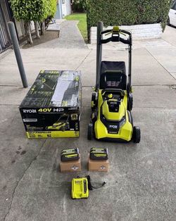 RYOBI 40V HP Brushless 21 in. Cordless Battery Walk Behind Self-Propelled Lawn Mower with (2) 6.0 Ah Batteries and Charger