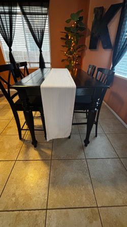 Black wooden table