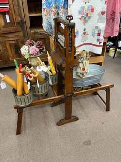 Antique Laundry Wringer Bench