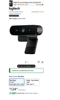 Logitech 4k webcam
