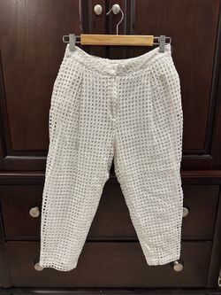 White crochet trouser pants