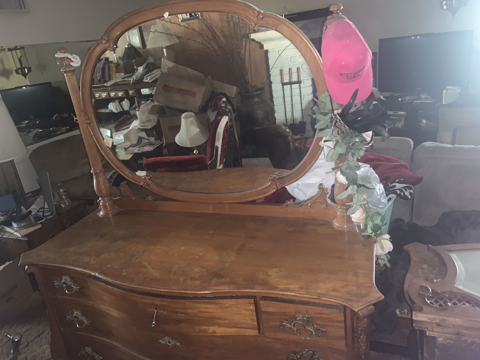 Antique dresser with desk