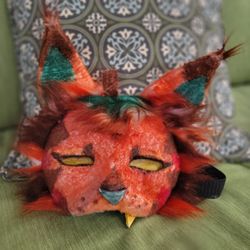 Pumpkin styled therian cat mask