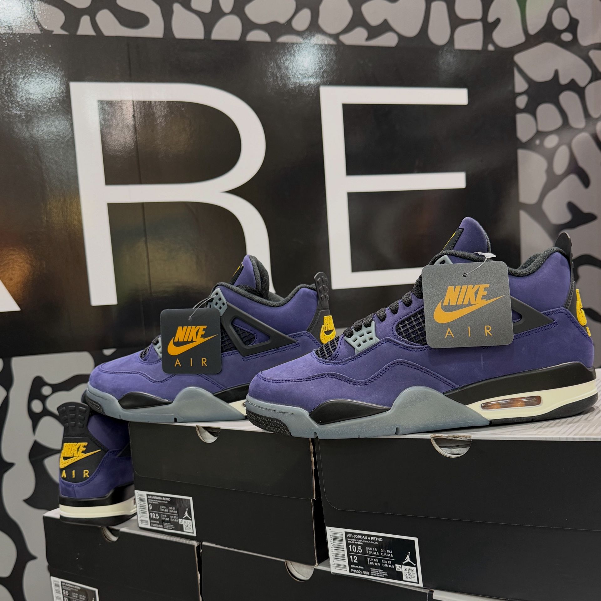 Air Jordan 4 Retro Lakers Size 8, 8.5, 9, 9.5, 10, 11, 12, 13
