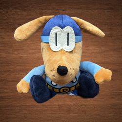 MERRYMAKERS DOG MAN BARK KNIGHT PLUSH ANIMAL. BLUE & BROWN SOFT 9” TOY