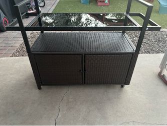 Outdoor bar cart.