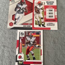 Lot of 3 Nick Chubb Cleveland Browns NFL Football Cards