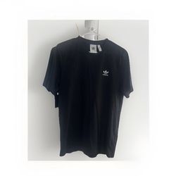 Adidas Mens T Shirt Medium Black Large Trefoil Logo Skateboard Side Split