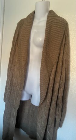 New 4X Fit 2X Tan Ava Vid Knit Open Front Cardigan