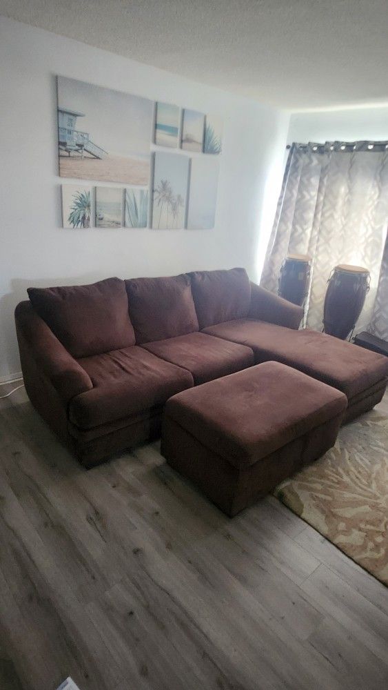 Brown Cloth Sofa