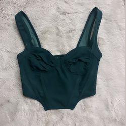 Size Extra Small Emerald Green Corset Crop Top!