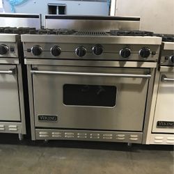 Viking 36”Wide Gas Range Stove With Charbroil Grill 