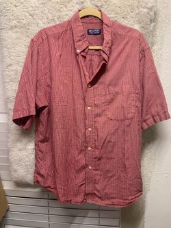 Men’s Puritan Brand Red Short Sleeve Button Down Shirt Size XL