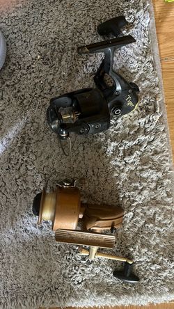 Vintage Fishing reels Shakespeare Tiger and Vintage SL 110 made in Japan by Olympic in early 70s   $35 for both