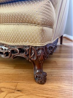 Vintage carved wood armchair