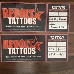 (2) Revolt Tattoo GC (las Vegas) Fashion show mall
