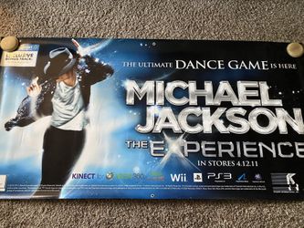 2011 MICHAEL JACKSON PS3 WALMART DISPLAY BANNER 74”x 38”