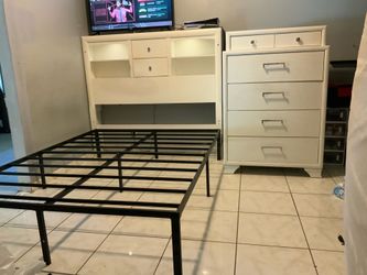 Queen headboard ,dresser ,and frame for mattress