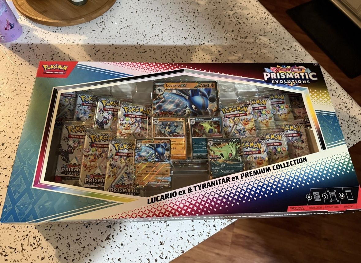 Pokemon Prismatic LUCARIO eX & TYRANITAR eX PREMIUM COLLECTION