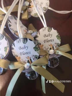 Safari Baby Shower Pacifiers Guest Favor Necklaces