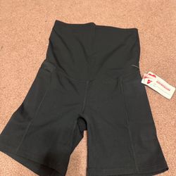 New small black biker exercise maternity shorts stretchy exercise bicycle workou