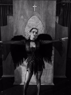 Halloween costume - black angel wings